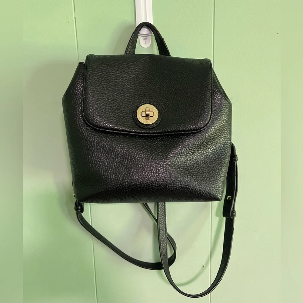 EMPORIO ARMANI Black Mini Backpack Synthetic Pebbled Leather Bag